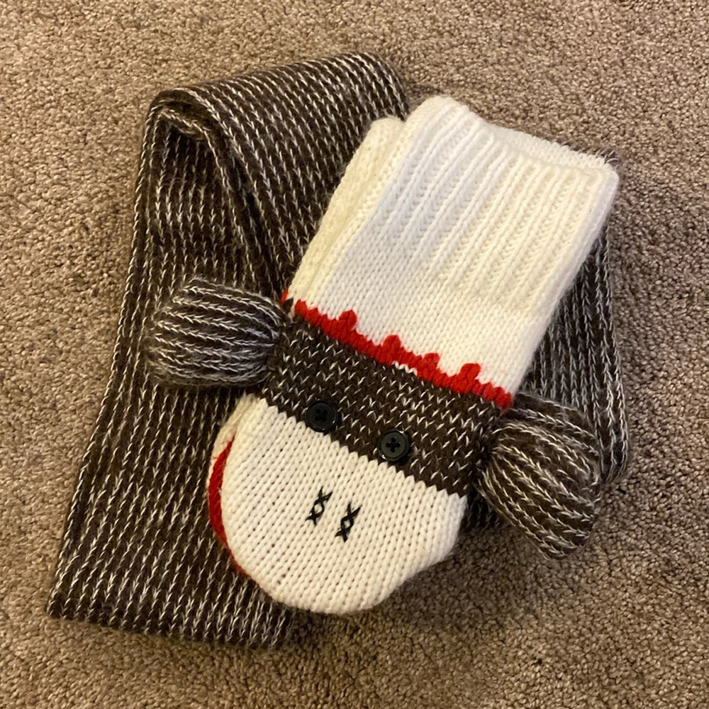 Sock Monkey Knitted Scarf